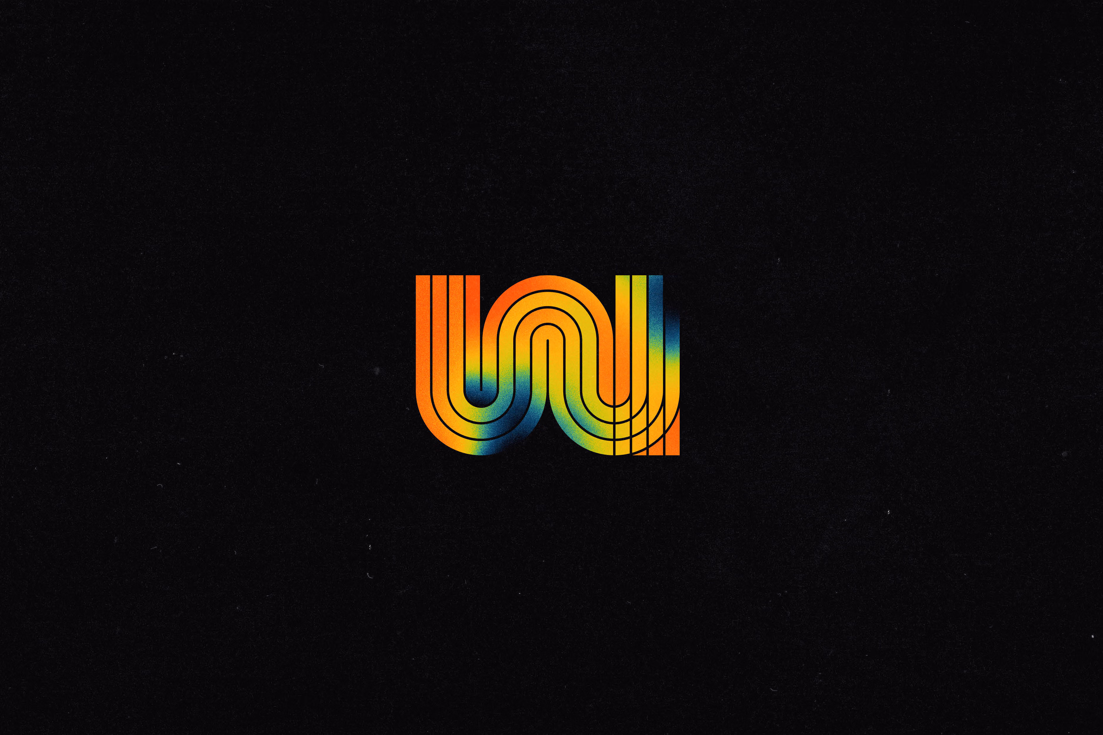 Thermal W mark sitting on a textured background, from the Waffle Iron Entertainment brand identity.